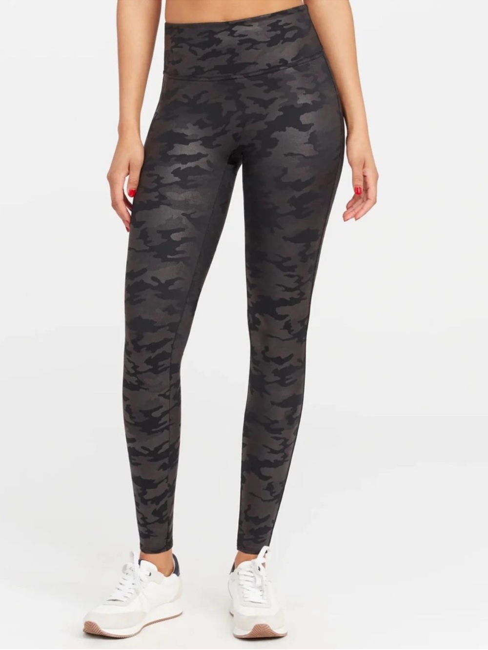 Spanx Faux Leather Leggings- Black Camo
